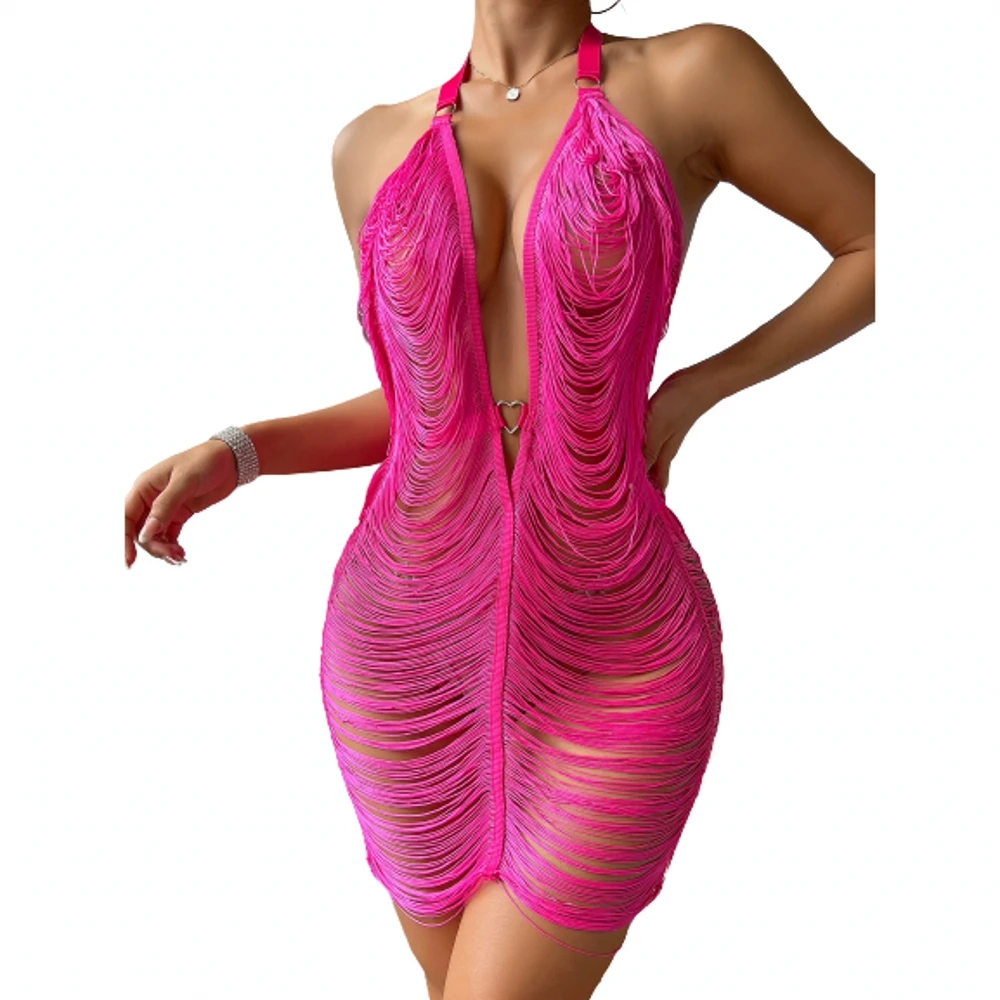 One Piece New Sexy Hollow Out Knitted Crochet Tunic Beach Cover Up Cover-ups Beach Dress Beach Wear Beachwear Women Summer 1