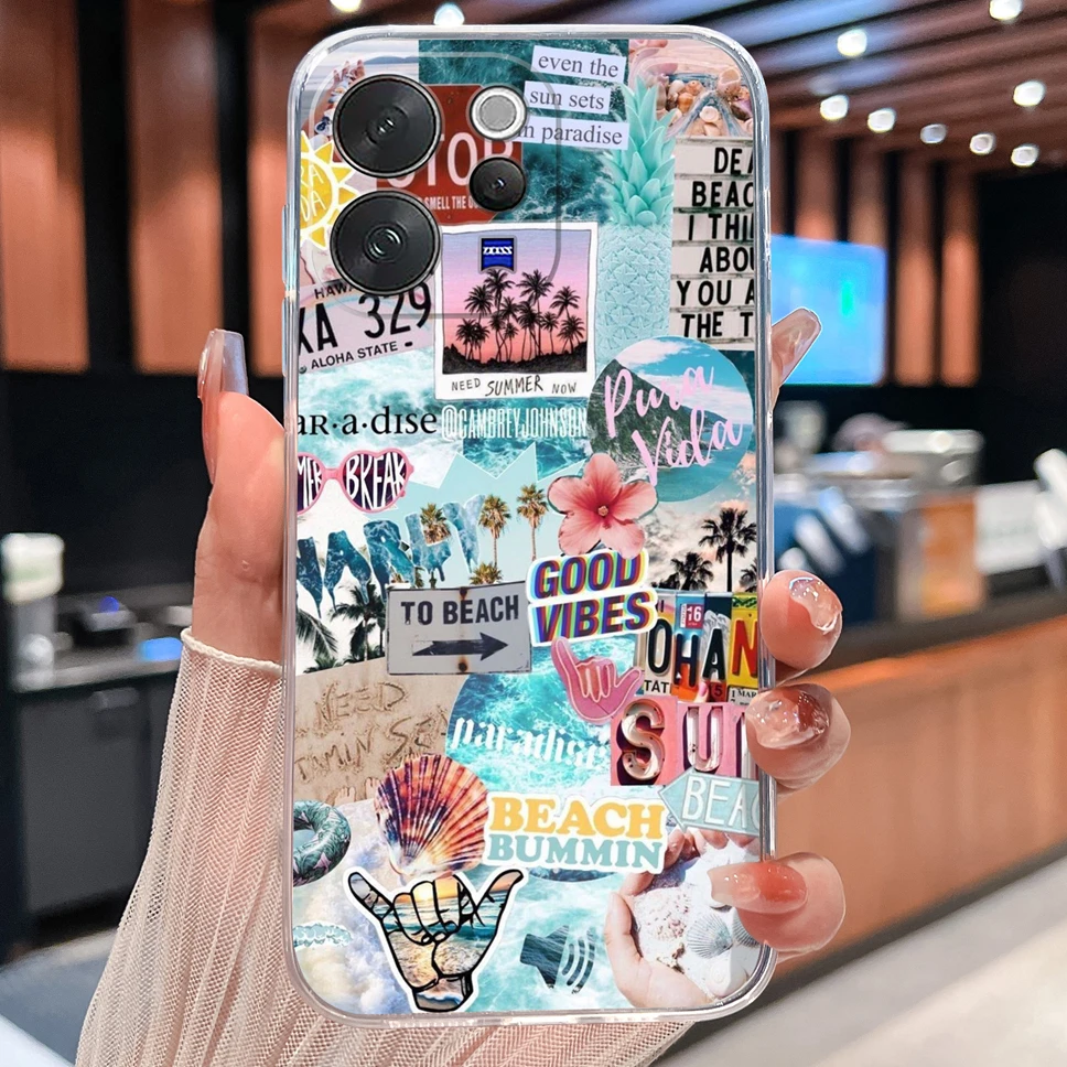 Daisy Floral Clear Shockproof TPU Silicone Phone Case