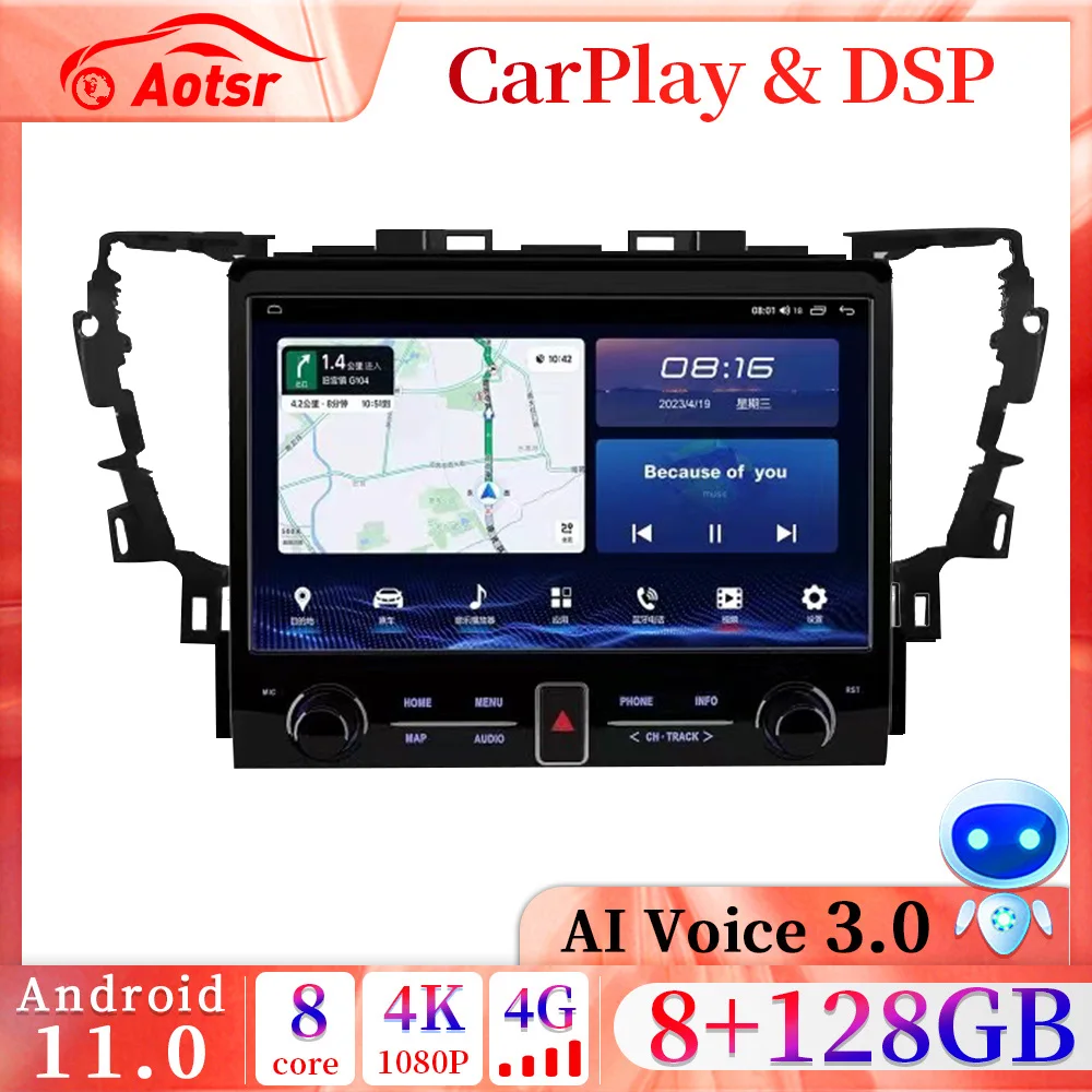 

11.8 Inch Android 11 CarPlay 4G WIFI BT 5.0 Car Radio For Toyota Alphard 30 2015-2019 GPS Navigation Multimedia Player Head Unit