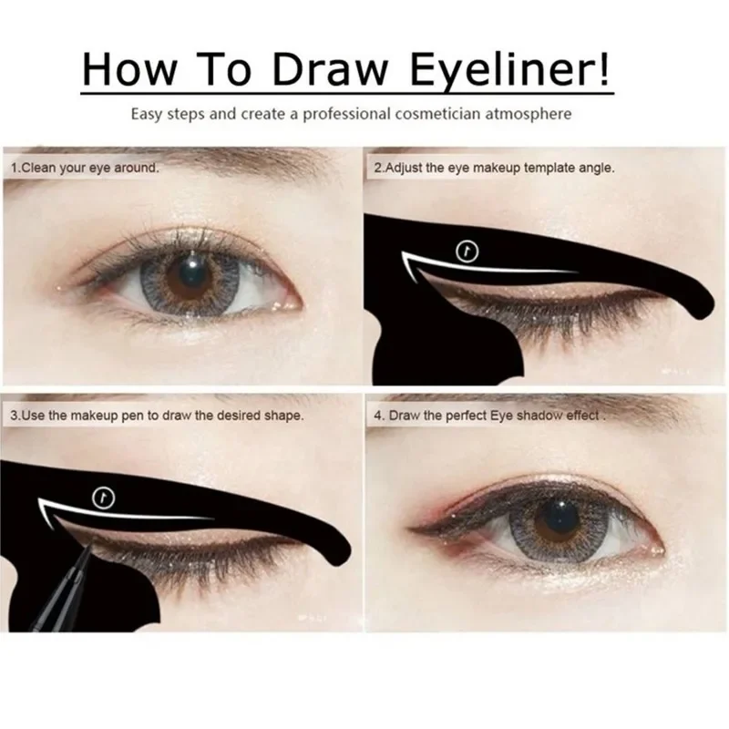 Eye Makeup Tool Template Shaper Model Cat Line Stencils Eyeliner Card