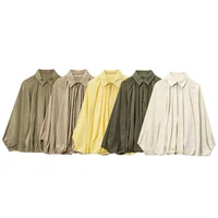 Spring Summer Puffy Pilot Jaet Outerwear Retro Design  Top 284404 Women's plus Size Regular Length Polyester Fiber