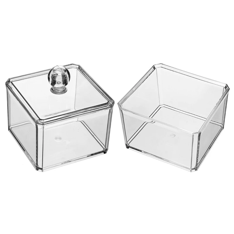 

K1AA Clear Cotton Swab/Ball/Pad Holder Qtip Apothecary Jar Containers Dispenser Flossers Case for Bathroom Countertop Vanity