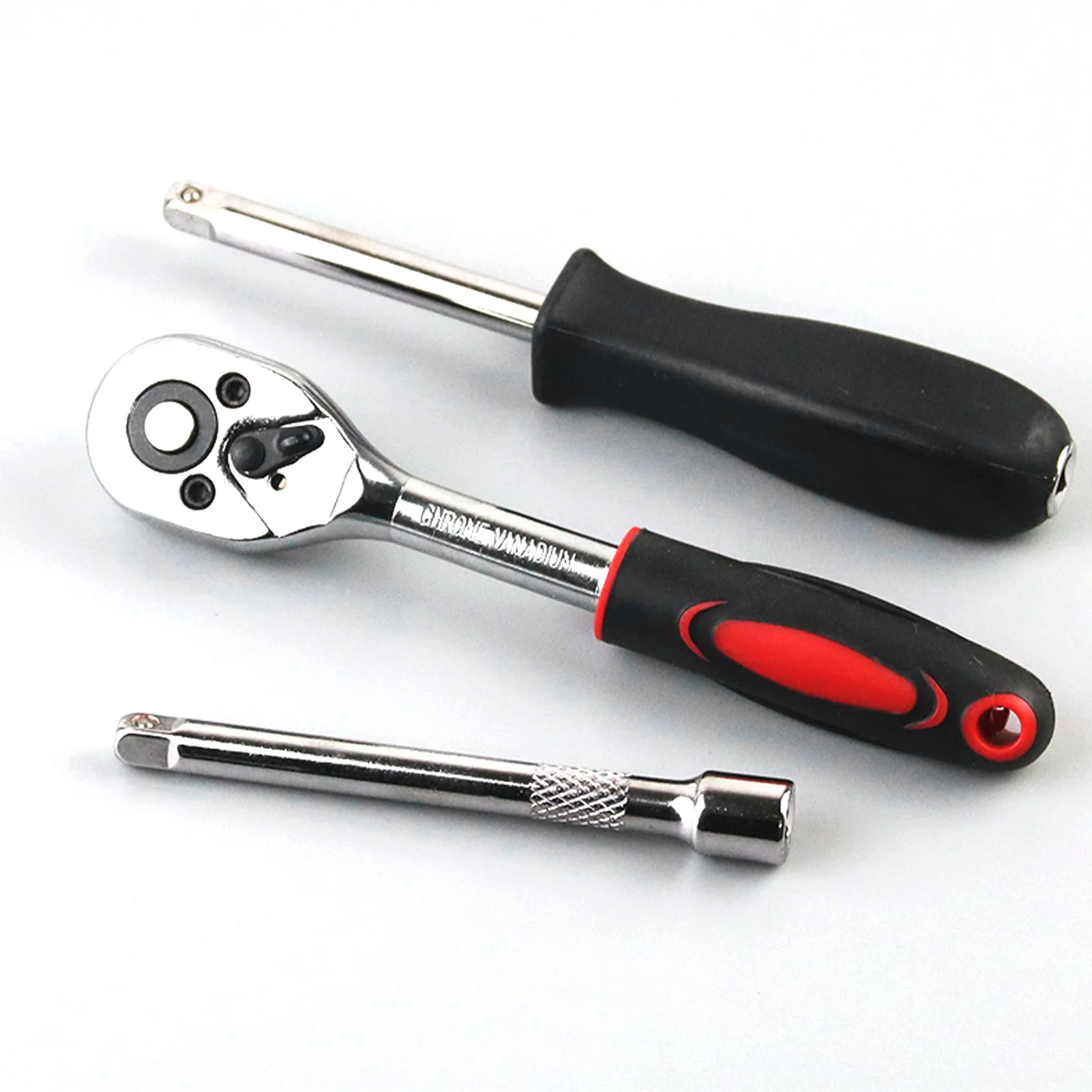 46PCS Socket Ratchet Wrench Set, Metric & SAE, 1/4" Drive Car Repair Tool Kit