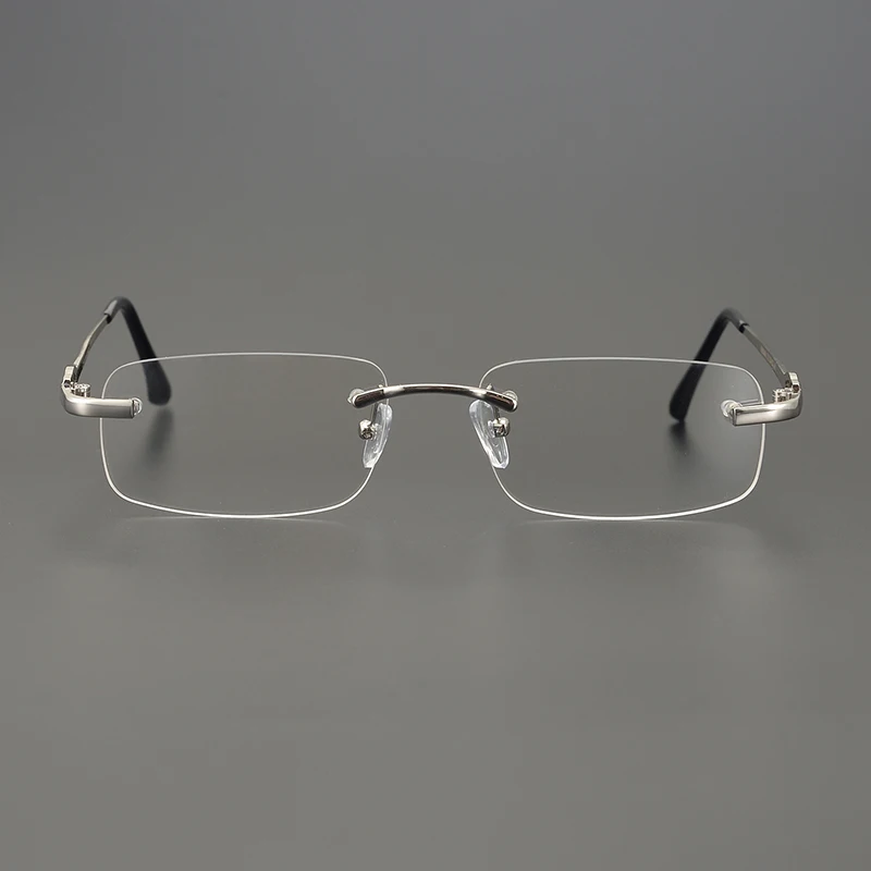 TAG Hezekiah Brillengestelle Herren Rahmenlose Brillen Titan Brillengestell quadratisch Retro Mode Brille Damen Lesen 3603466 – Detail 8