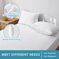 2pcs Cooling & Waterproof Pillowcases (Q-Max: 0.35) 100% Cooling Nylon Jacquard Pillow Cover with Zipper for Hot Sleepers Summer 2