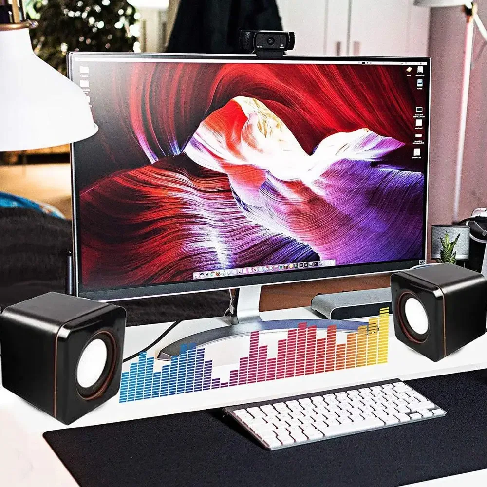 Computer Speaker Portable USB Powered Desktop Mini Bass Sound Music Player System Wired Small