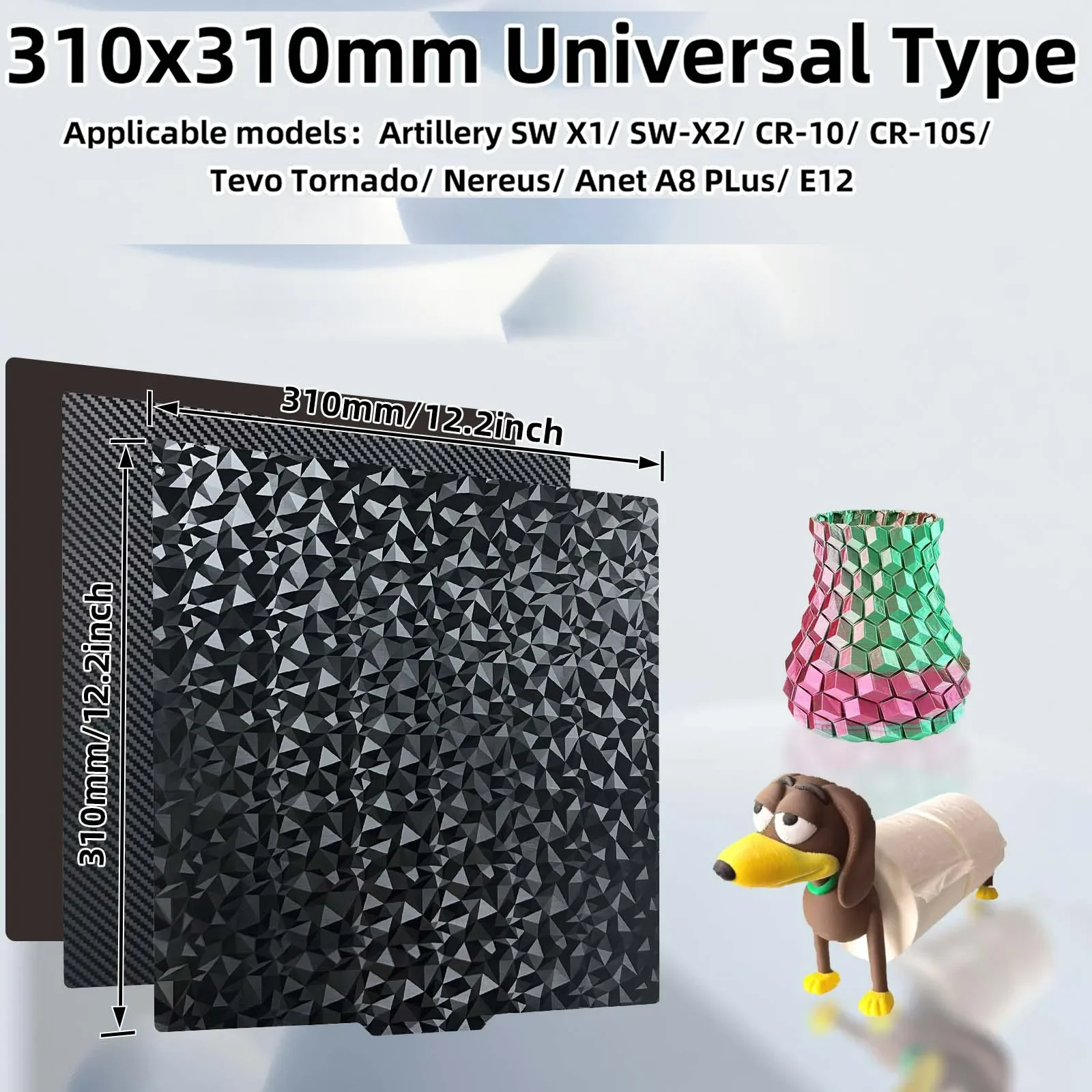 Bauplatte 310 x 310 magnetische Basis Federstahlblech PEI doppelseitige Bauplatte für Artillerie SW-X1 X2 CR10 CR10S Upgrade – Detail 5