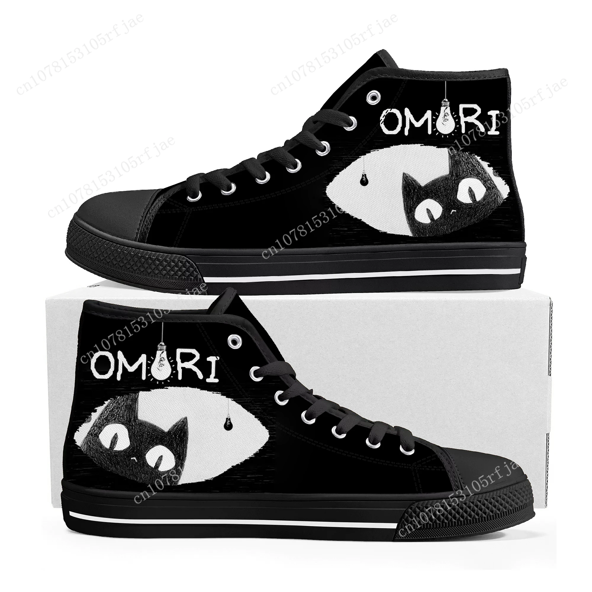 Omori High Top Sneakers Hot Cartoon Game Mens Womens Teenager Fashion High Quality Canvas Sneaker Custom Built Couple Shoes