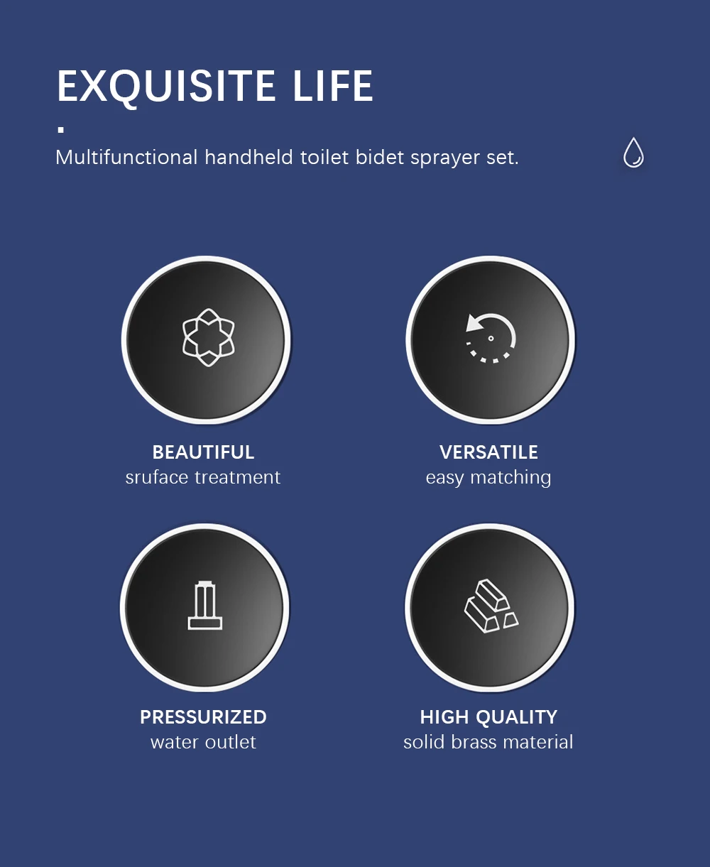 Description Picture 3 of itemAwolf White Bidet Faucet Handheld Toilet Bidet Sprayer Set Solid Brass Filling Valve Shattaf Douche Kit Toilet Washer Tap AP2300