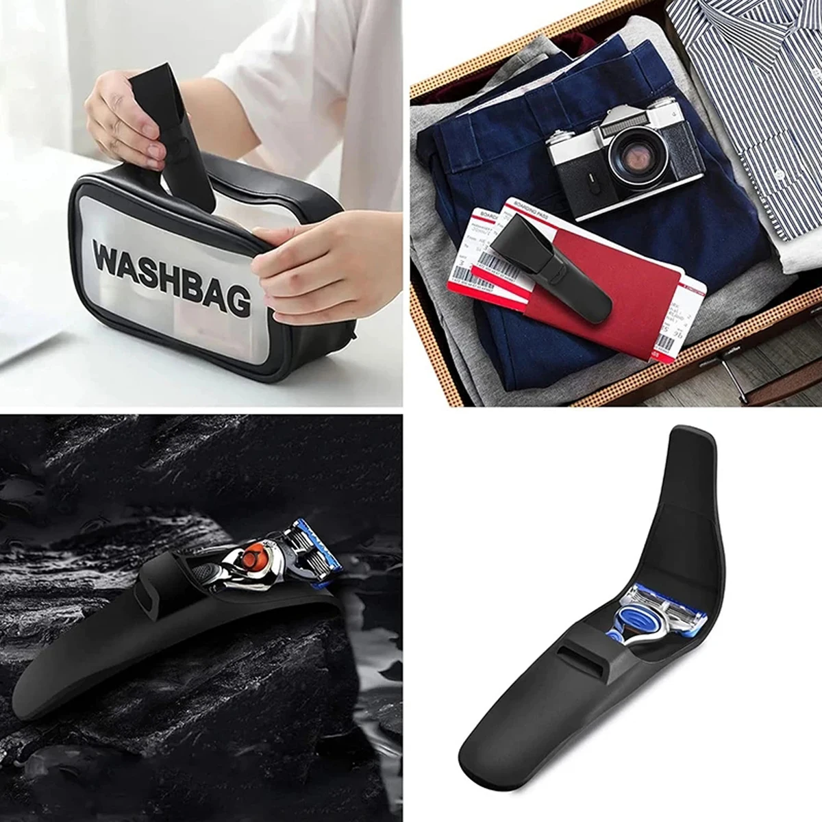 1pc Portable Shaver Protective Case Silicone Razor Cover Travel Trip Portable Prevent Scratch Tool Manual Shaver Protector Cover