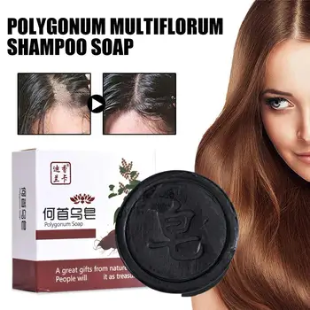 Shampoo Solido al Polygonum Multiflorum Naturale per la Cura dei Capelli, Trattamento Anti-Danneggiamento, Controllo Olio, Lisciante, Rimuove la Forfora, Rinforza le Radici