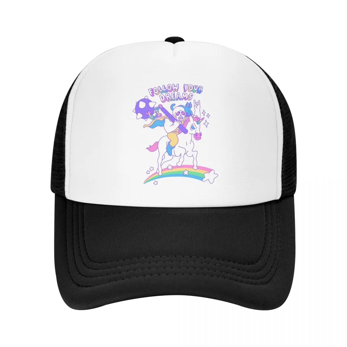 

Mesh Baseball Caps Adult Outdoor Sun Hat Cute Unicorn Rainbow Skull Cat Breathable Snapback Caps Sports Cap Summer Trucker Caps