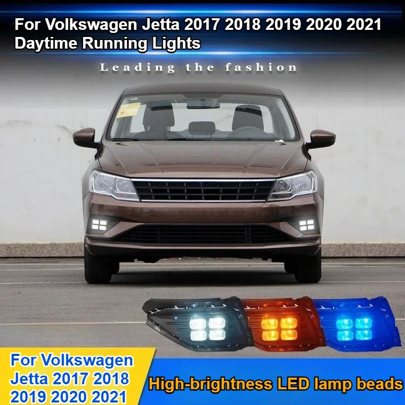 For Volkswagen Jetta 2017 2018 2019 2020 2021 LED Daytime Running Light Front Bumper Fog Lamp Strobe Turn Singal DRL Daylights detail image 2