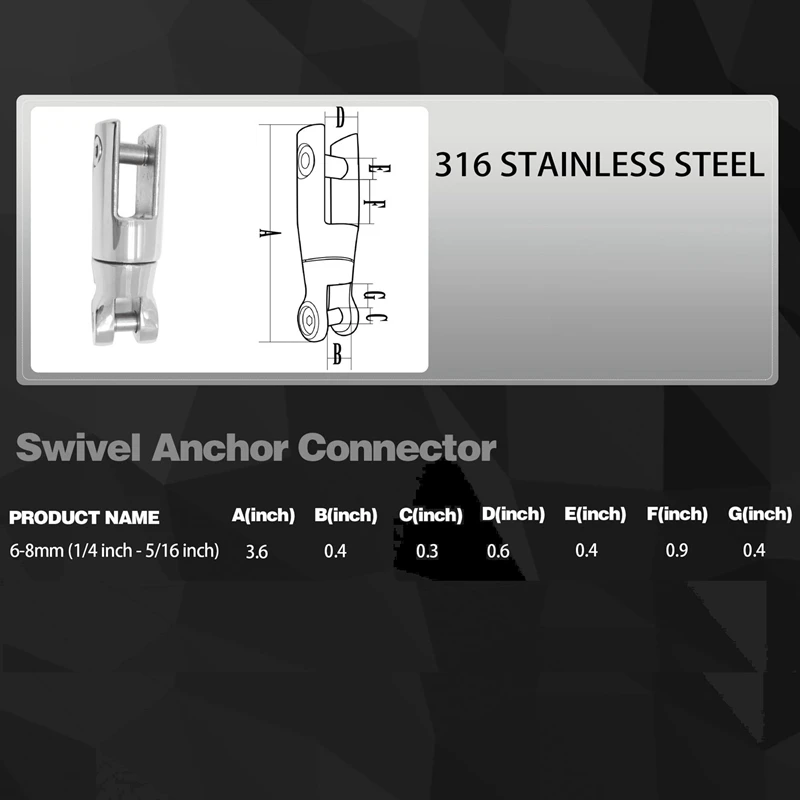 Stainless Steel Boat Anchor Swivel Connector Marine Grade Heavy Duty Anchor Chain Swivel 1 4Inch 5 16Inch