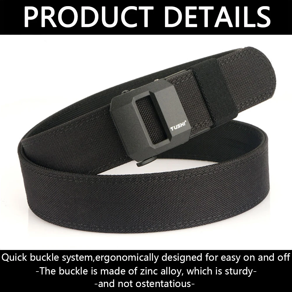 ALPTACTICS Harter taktischer Gürtel für Männer, Metall-Automatikschnalle, IPSC-Gürtel, 1100D-Nylon, Militärgürtel, Outdoor-Sportgürtel, männlich – Detail 3