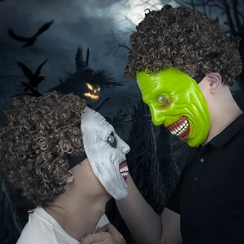 Masque Halloween Effrayant En Latex - Démon Souriant, Taille Unique (~24x21 Cm), Pour Cosplay, Fête D'horreur