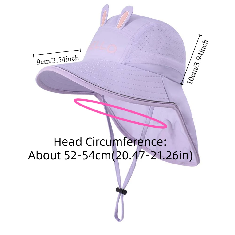 Breathable Capybara Fisherman Hat Anti-Splash Water Windproof Rope Shawl Neck Protecting Cap Wide-Brimmed Polyester