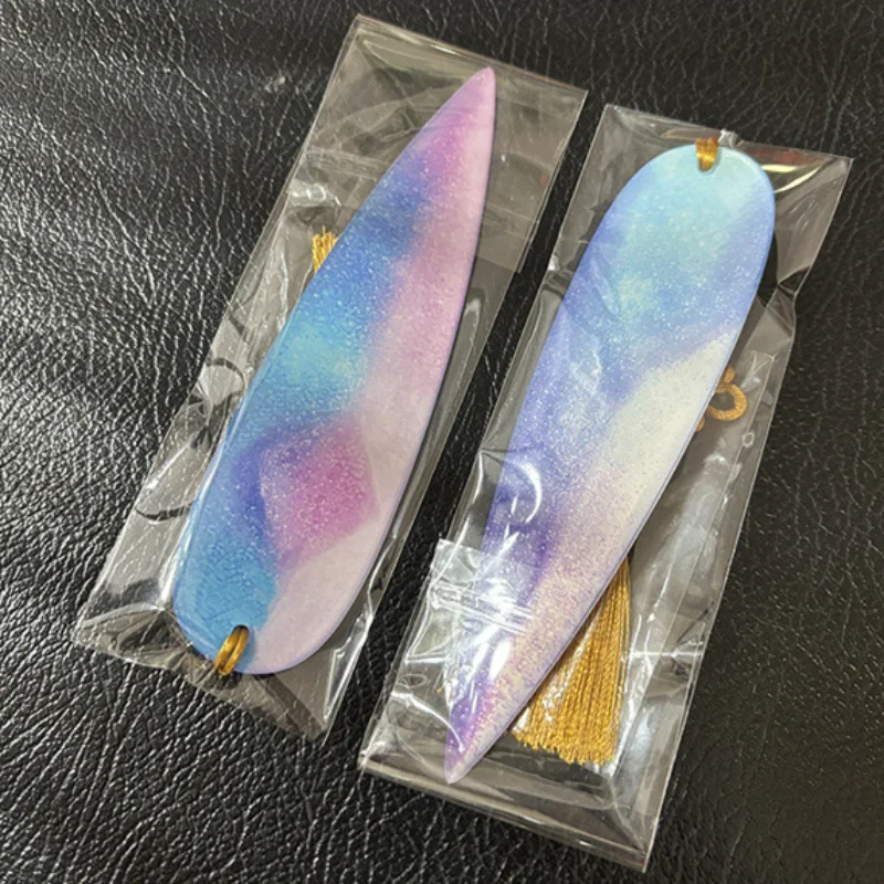 Colorful resin darts arranged in a fan layout