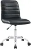 Modway Ripple Ribbed Armless Mid Back Swivel Computer Desk Office Chair In Black 1