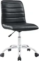 Modway Ripple Ribbed Armless Mid Back Swivel Computer Desk Office Chair In Black 1