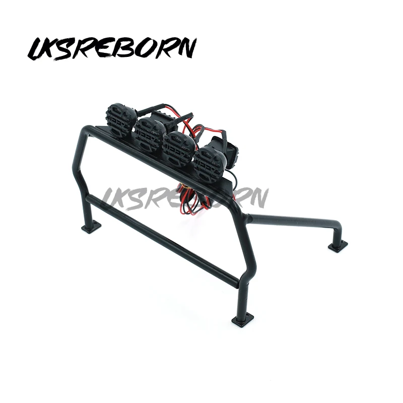 

4 LED Lights Metal Roll Cage Bucket for RC4WD 1/10 TF2 Remote Car Accessories Perspective of Super Cool Decoration Lifelike