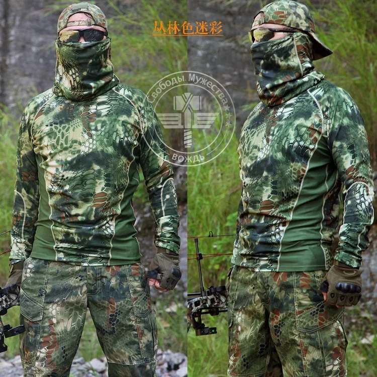 New Autumn Spring Kryptek Nomad Camo Men's Long Sleeve Airsoft T-shirts