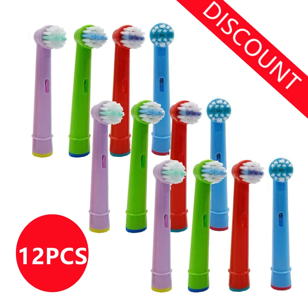 12pcs Replacement Kids Children Tooth Brush Heads For Oral B EB-10A Pro-Health Stages Electric Toothbrush Oral Care, 3D Excel 12pcs replacement kids children tooth brush heads for oral b eb 10a pro health stages electric toothbrush oral care 3d excel