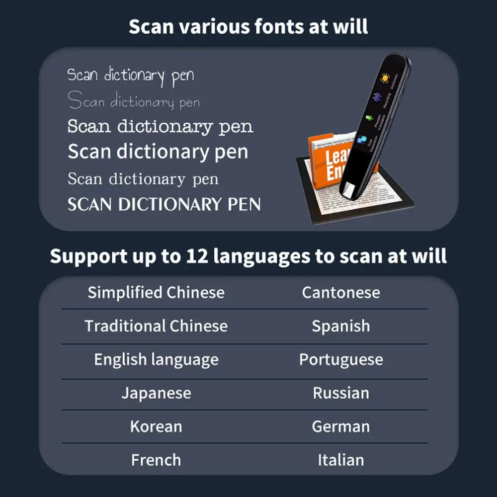 e High Marker Pen, WIFI, offline, Instant Voice Scan, 112 Idiomas