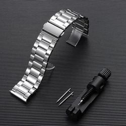 Stainless Steel Watch Strap - Premium Replacement Band - 22mm (Silver)