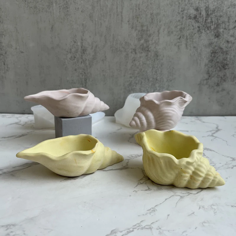 3D Conch Resin Silicone Mould Jewelry Storage Box SeaShell Candle Jar Molds Murex Seashell Soy Wax Mold Beach Decor