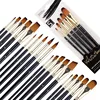 5pcs/Set Nylon Hair brush Brush Set Round Flat Brush Acrylic DIY Watercolor Pen Oil Paint  for Artists Painters Beginners 1
