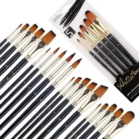5pcs/Set Nylon Hair brush Brush Set Round Flat Brush Acrylic DIY Watercolor Pen Oil Paint  for Artists Painters Beginners 1