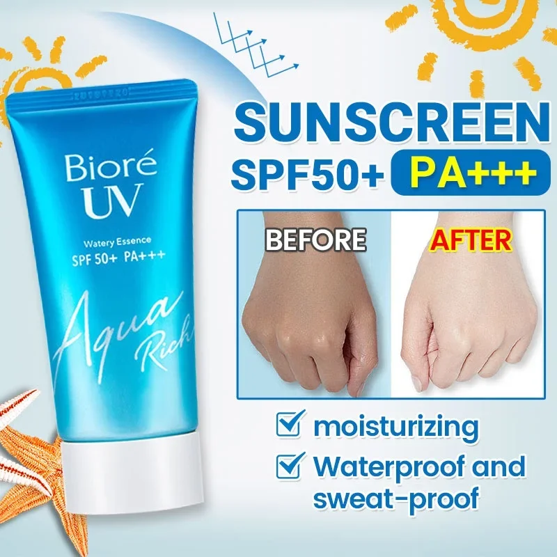 

50ml Biore UV Aqua Rich Watery Sunscreen Essence Japan Cosmetic SPF50+ PA++++ Skin Care Sunscreen Cream Gel Lotion for Face Body