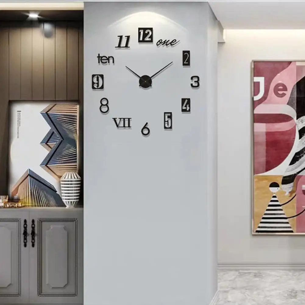 Description Picture 4 of itemModern Design Large Wall Clock 3D DIY Quartz Clocks Decor Mirror Acrylic Home Watches Horloge Living Room Stickers Fashion Z9M5