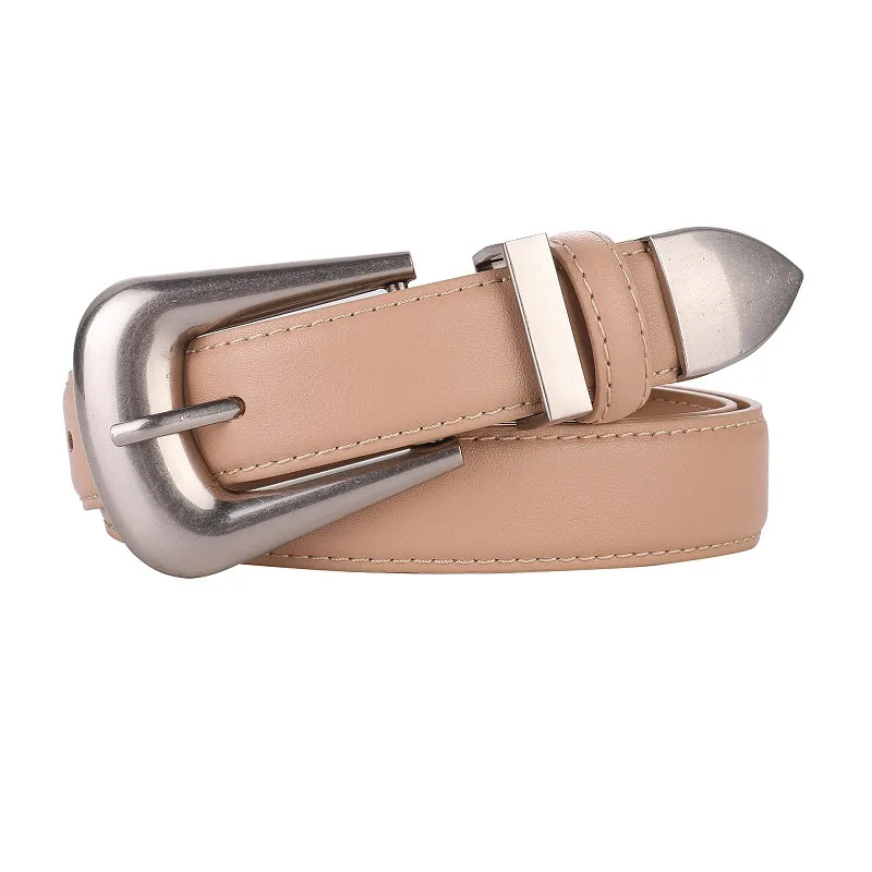 Burgundy Genuine Leather Women's Belt with Gold Buckle – Luxurious Casual Fashion Accessory