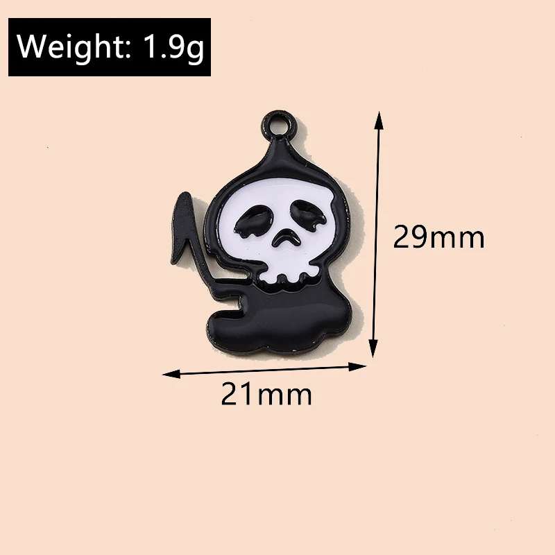 Leslie 10 Stück Halloween-Anhänger, niedlich, böse Fledermaus, Spinne, Geist, Charms für DIY handgefertigte Halskette, Armband, Schmuckherstellung, Zubehör – Detail 16