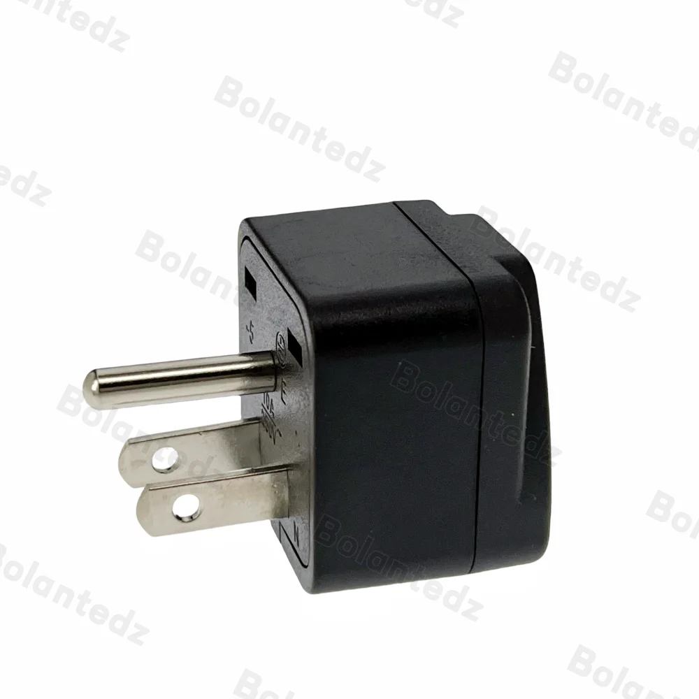 CN/AU/EU to USA Canada 3-pin Travel Plug Adapter (Type B) Convert Europe Australia to American Socket Round Flat Pin