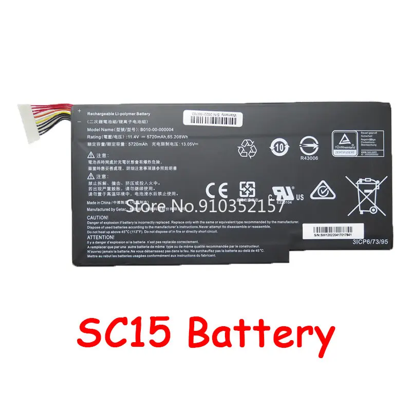 

Laptop Battery For Getac SC15 3ICP6/73/95 B010-00-000004 11.4V 5720MAH 62.208WH New