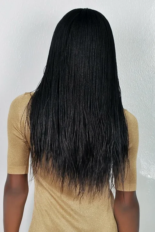 Micro Braided Afro Wigs Small hair Wig 22 Inches Synthetic Hand Braided Wigs