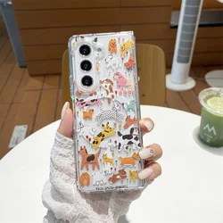 Magsafe Cute Dogs Cartoon Ultrathin Wireless Charging Cover - Z Fold 3 (Man ping gou dongwu)