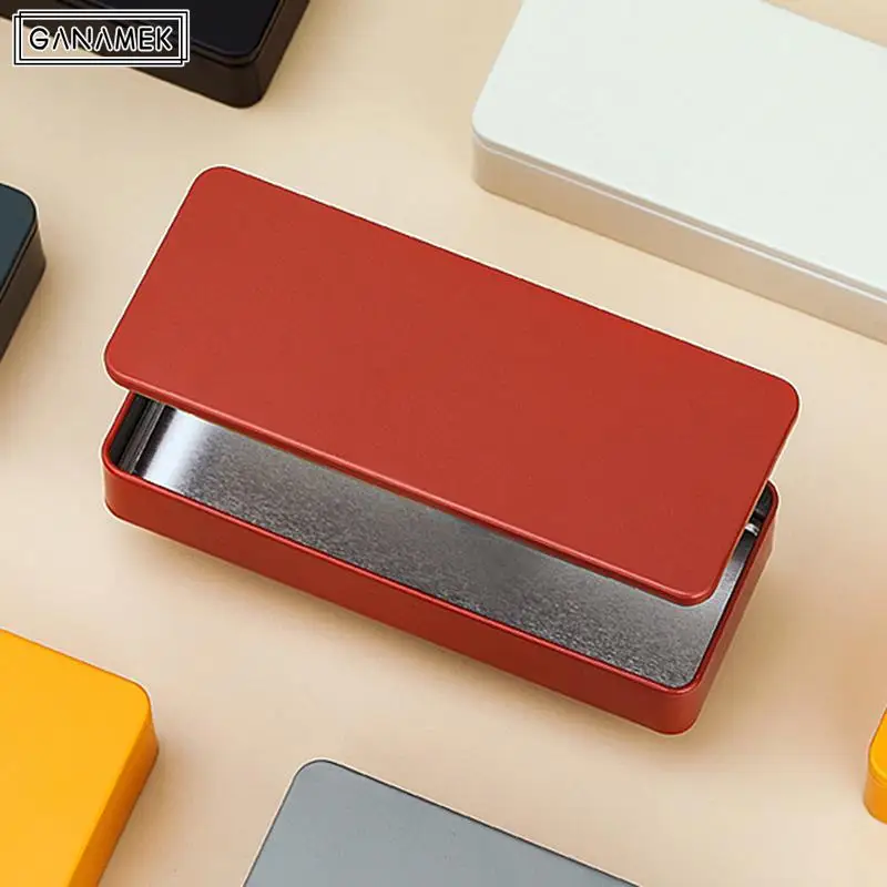

14.7*6.5*3.5cm New Metal Rectangular Storage Box Container With Lid Small Tin Boxes Empty Containers Storage Box Case Organizer