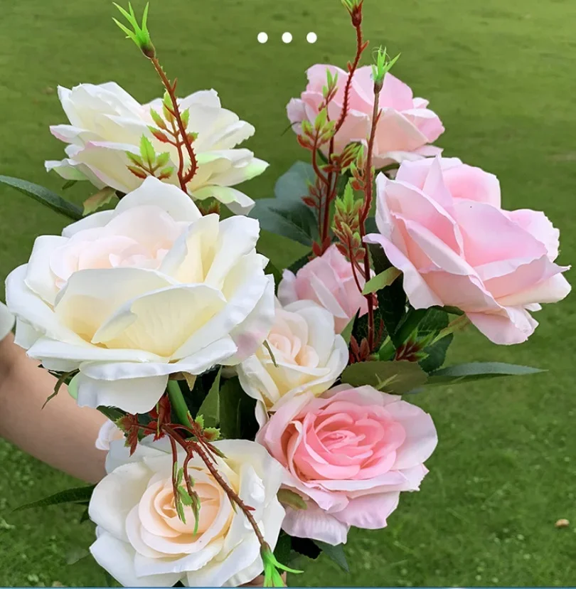 3-7 Head LED Solar Simulation Rose Flower Solar LED Light Garden Yard Lawn Night Lamp Landscape Garden Home Decoration Flowers solar led lights solar lights lawn lamp garden lighting