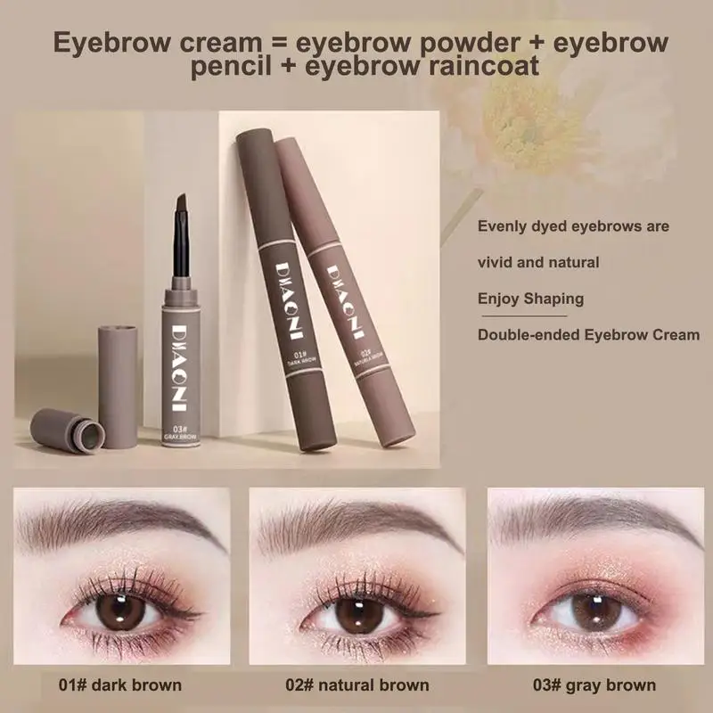 

Waterproof Long Lasting Eyeliner With Eyebrow Raincoat Double-Sided Smudge Proof eyeliner For Girls And Women Makeup Supplies