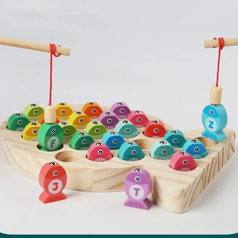 Wooden Children Fishing Toys Montessori Early Education Toys Kids Ability Training Game Learning