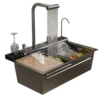 Stainless Steel Dual Waterfall Kitchen Sink Honeycomb Modern Kitchen Sink Single Bowl Digital Smart Sink with Soap Dispenser 6