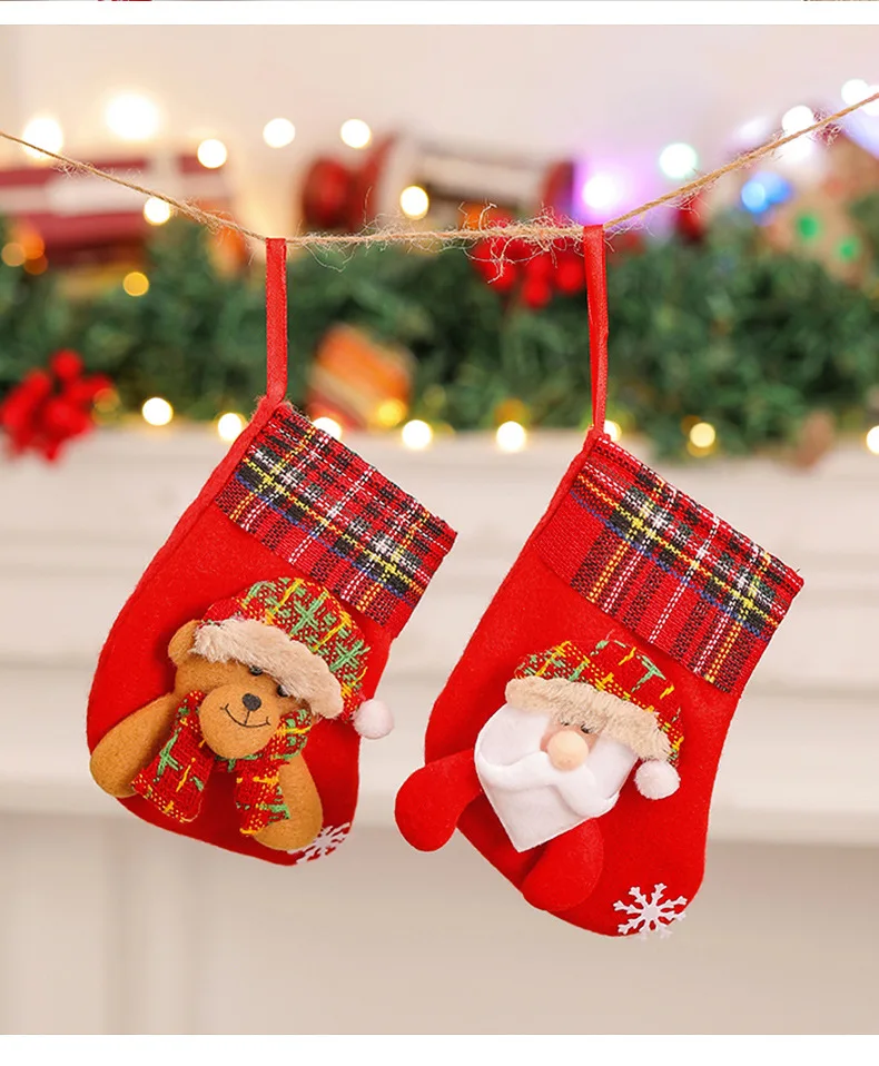 

Christmas Socks Candy Bag Christmas Tree Gift Bag Christmas Snowman Elk Christmas Stocking Pendant Gift Bag Christmas Decoration