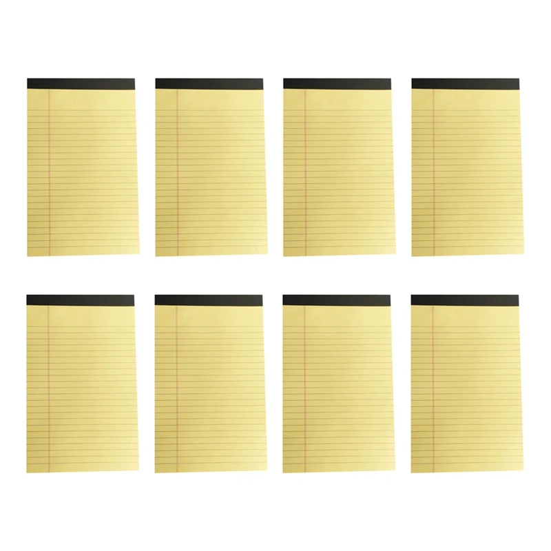 

Блокноты желтые 5X8, 8 пакетов, маленькие блокноты для записей 5X 8, блокноты для записей с перфорацией в виде линейки колледжа для работы, прочные, хорошо сделанные