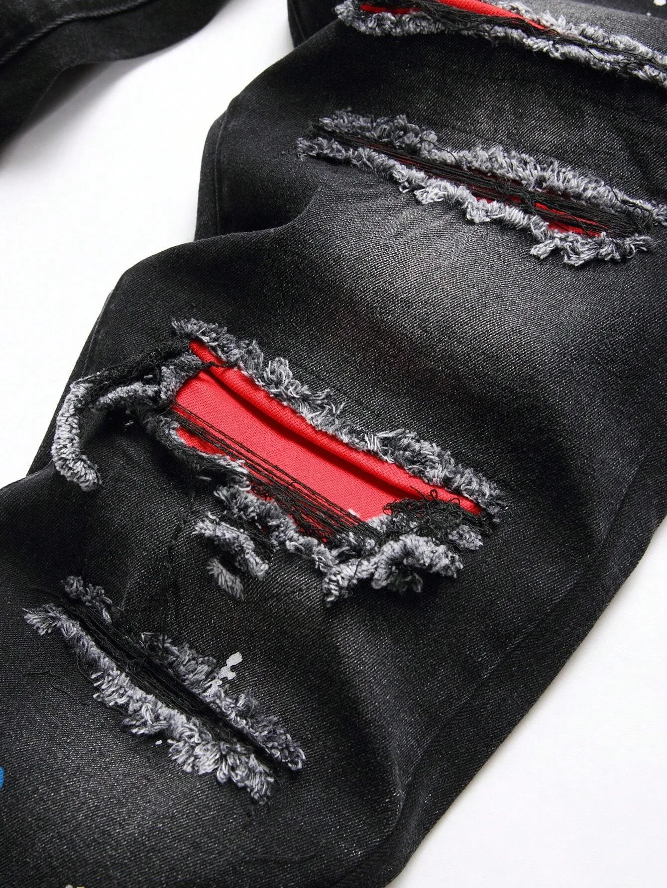 Men's Ripped Denim Jeans 1pc Stretch Fit Machine Washable Slim-Leg Design