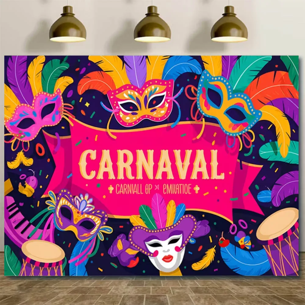 Karneval Party Maske Thema Foto Hintergrund Banner Bolivien Brasilien Karneval Feder Tanz Papagei Hintergrund Festival Supplie KidGift – Detail 9