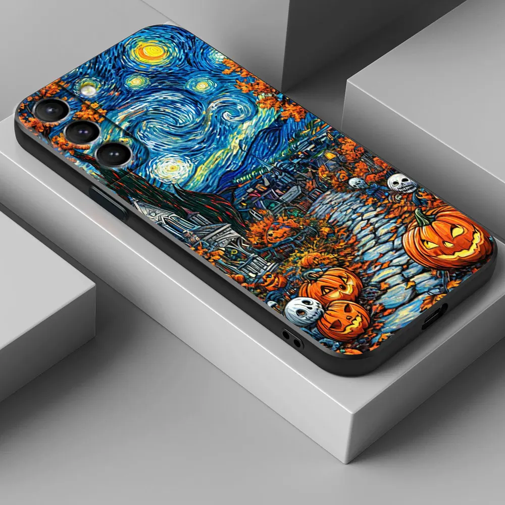 Van Gogh Starry Night Halloween Phone Case - Artistic Soft Cover